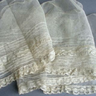 Antique Edwardian French Lace Petticoat Flounce Trim 7 " W X 45 " Normandy Lace