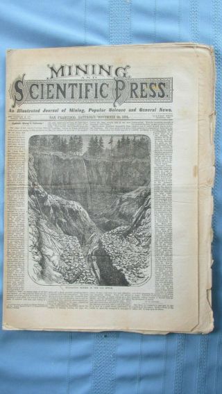 1874 Mining & Scientific Press - San Francisco California - Mines & Mine Equipment