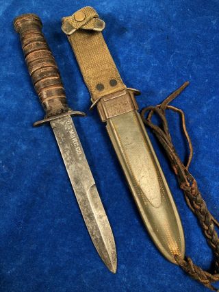 Very Rare Wwii Usm3 Rcco Blade Mark Trench Knife W M8 Sheath Ww2