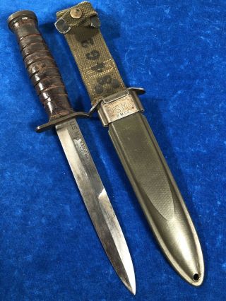 Very Rare Ww2 Usm3 Boker Blade Mark Trench Knife W M8 Sheath Wwii