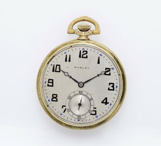 12s 19j Dudley Masonic Model 2 pocket watch in a 14k Green GF case w/ RARE DIAL 4