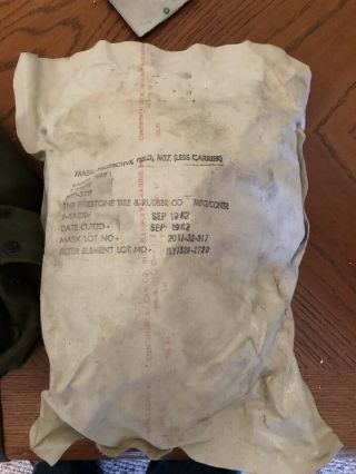 Cold War Us Govt Issued Gas Mask And Carrier