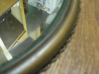 vintage Brass Beveled Oval Shaving Mirror dry sink vanity wash stand side mounts 4