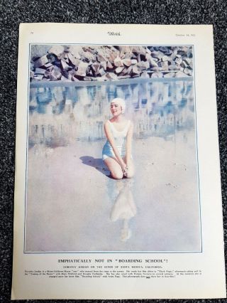 1930 Art Deco Print Santa Monica Retro Beauty Beach Pose Dorothy Jordan Mgm Star