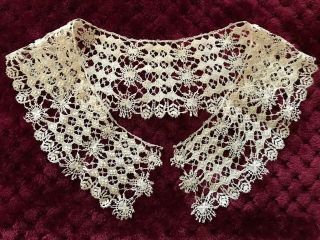 Remarkable Antique Bedfordshire Bobbin Lace Child Collar 19 " By 2 1/4