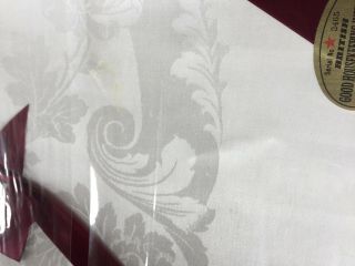Rare Vintage  Irish Linen Double Damask Oblong Banquet Tablecloth & Napkins 5