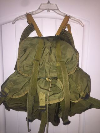 Vintage Us Military Army Nylon Backpack W/ Metal Frame Combat Field Pack Large