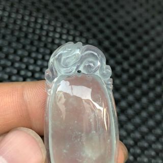 Chinese Collectible Ice Jadeite Jade Wealth Pi Xiu & Melon Handwork Rare Pendant 2