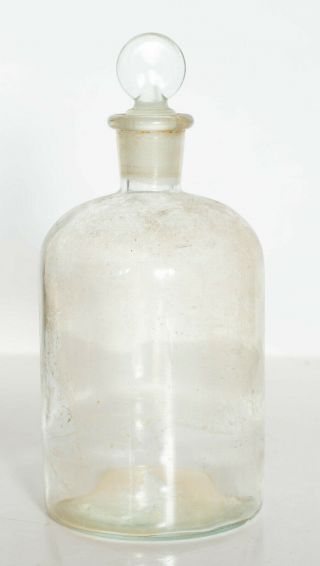 Large 9 " Tcw Co Usa Round Glass Apothecary Jar With Ground Glass Stopper