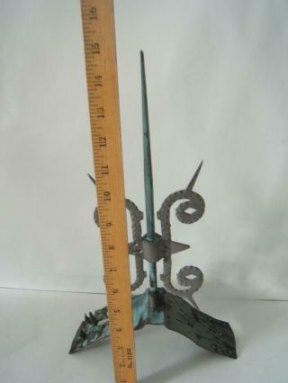 ANTIQUE COPPER LIGHTNING ROD W/ FANCY DECORATION 2