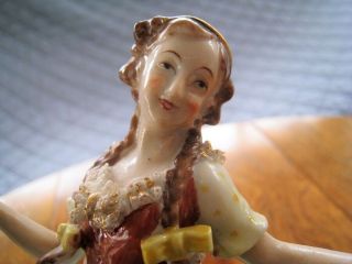 Germany Dresden Volkstedt ? Antique Lace Porcelain Lady Girl Figurine Bare Foot 4