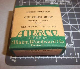 Vintage Allaire Woodward & Co,  Culvers Root,  1900s Pharmacy