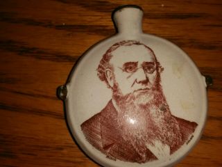 1891 Steubenville Ohio Gar Ceramic Canteen Badge Edwin Stanton Civil War
