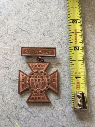 SOUTHERN CROSS OF HONOR DAUGHTERS OF THE CONFEDERACY MEDAL 2