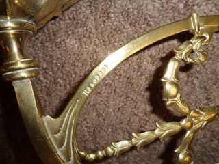 Antique/Art Nouveau Brass Wall Light Sconce (Vaseline Glass Shade NOT) 4