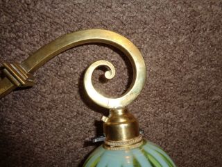 Antique/Art Nouveau Brass Wall Light Sconce (Vaseline Glass Shade NOT) 5