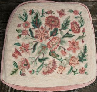 Antique Vintage Needlepoint Gros/petit Point Embroidery Cushion Cover