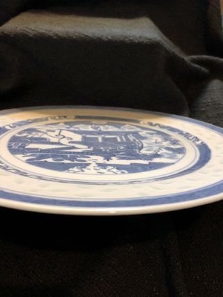 VTG RICE EYES CHINESE EXPORT CANTON BLUE WHITE PLATE DINNER 10 1/2 