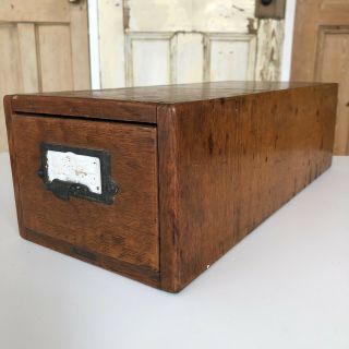 Vintage Shannon Wooden Index Drawer Filing Index Cabinet Dovetail Joints