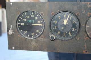 Vintage 1940 ' s WWII Era Kollsman Instrument Airpalne Gauges Panel Gas Oil Sign 3