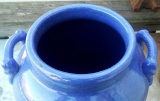 Vintage Mid 20th C Pastel Blue Stoneware Floor Vase - Catawba Valley NC 3