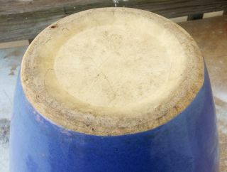 Vintage Mid 20th C Pastel Blue Stoneware Floor Vase - Catawba Valley NC 8