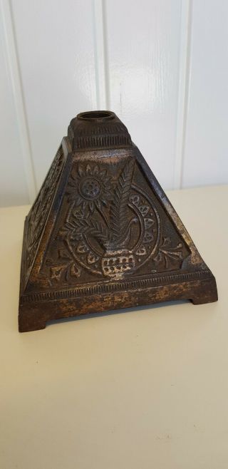 Oil Lamp Base Cast Iron 19th Century Ornate Antique Large Victorian Vgc