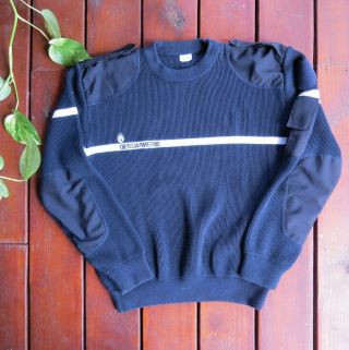 Gendarmerie French Military Police Knit Sweater Xl (46 " Chest) Euc