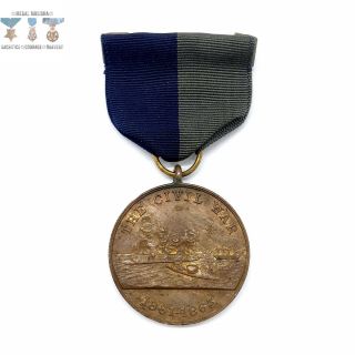 U.  S.  Navy Civil War Campaign Medal Split Brooch Old Filler Repo