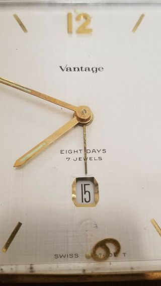 Vantage Brand Folding Travel Alarm Clock 7 Jewels - Swiss Made 2