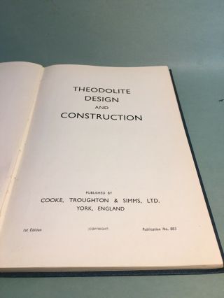Theodolite Design And Construction Book
