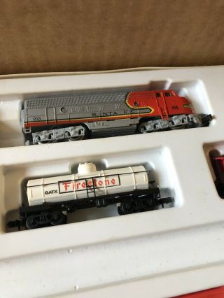 ARNOLD RAPIDO TRAIN SET & TRACK SET West Germany Vintage Santa Fe Firestone Toy 3