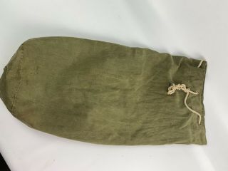 Vintage Military Duffle Bag Green Vietnam Canvas Bullseye Bill 1950s 50s A0406