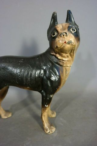 Antique ART DECO Era HUBLEY Old CAST IRON Dog BOSTON TERRIER Statue DOORSTOP 2