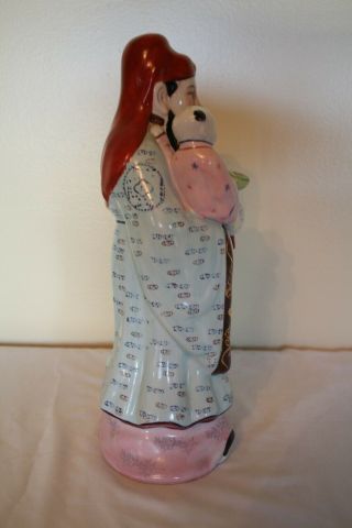 Antique Chinese Immortal Diety Porcelain Famille Rose Statue Fu Xing 13.  5 