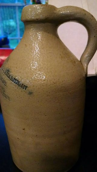 antique stoneware whiskey jug J.  Cochrane 2