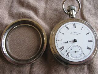 ANTIQUE 1887 WALTHAM 18S 15 JEWELS POCKET WATCH - FROSTED MOVEMENT - RUNNING 3