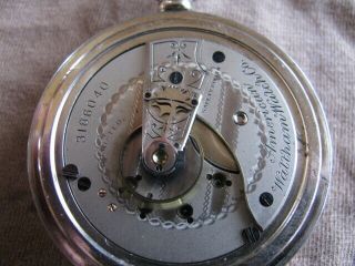 ANTIQUE 1887 WALTHAM 18S 15 JEWELS POCKET WATCH - FROSTED MOVEMENT - RUNNING 6
