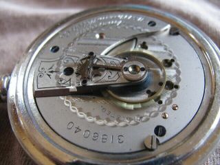 ANTIQUE 1887 WALTHAM 18S 15 JEWELS POCKET WATCH - FROSTED MOVEMENT - RUNNING 8