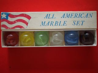 Vintage All American Marble Set Of 6 - Rare