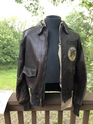 wwii a2 flight jacket Uniform Leather Bomber Named Chinese American 2