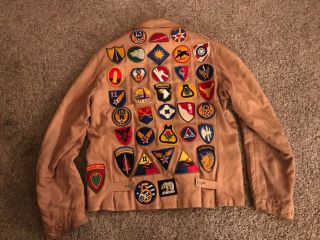 Incredible Ww2 Wwii 1940’s Jacket W/ 67 Military Patches Airborne,  Etc