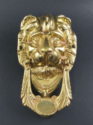 Vintage Brass Lion Head Door Knocker 6 " X 3.  5 " (a29)
