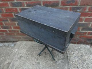Vintage Small Wooden Chest Trunk Storage Box Seating Tool Box
