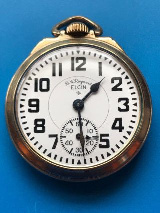 Rare 1955 Elgin B.  W.  Raymond 9 Adjustments 21j 571 Railroad Pocket Watch 98
