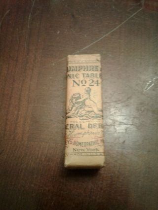 Antique Medicine Humphreys Homeopathic Tonic Tablets Nos