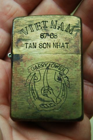 Vintage Zippo Lighter 1966 - 67 Vietnam Tan Son Nhat U.  S.  Army Soldier