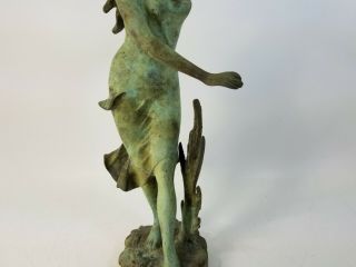 Antique SOLID BRONZE ART DECO Girl Woman STATUE DOORSTOP Underwater Mermaid 10lb 3