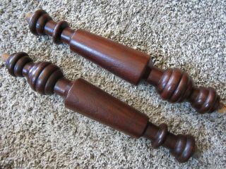 Pair Beehive 1800s Oak Architectural Columns Victorian Cabinet Furniture Posts