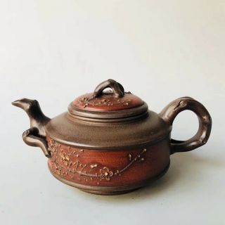 Chinese Exquisite Yixing Zisha Teapot Handmade Carved 300cc Zsh067
